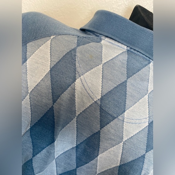 Burberry Blue Argyled Golf Polo Shirt - Picture 4 of 4